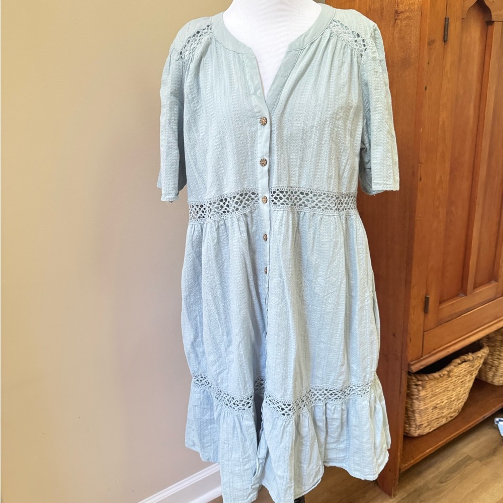 Knox Rose Light Blue Lace Detail Dress